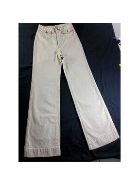 RE/DONE 70's Ultra High Rise Stove Pipe Denim Jeans Women's Sz 25 Vintage White